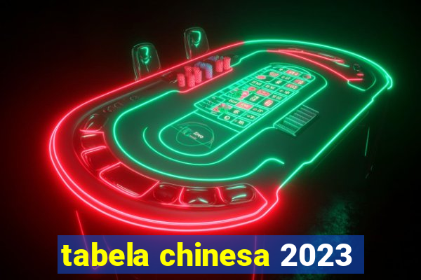 tabela chinesa 2023